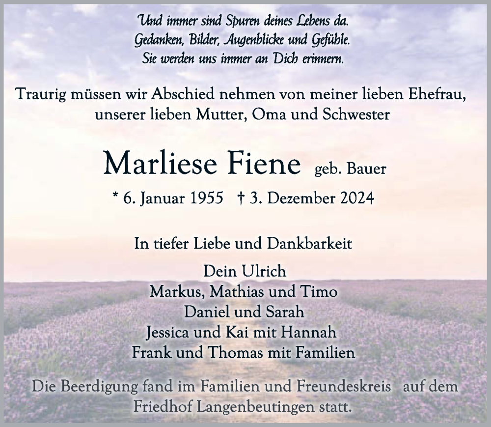  Traueranzeige für Ursula Stradinger vom 12.12.2024 aus GESAMT