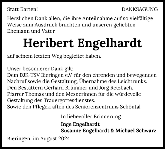 Traueranzeige von Heribert Engelhardt von GESAMT