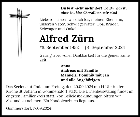 Traueranzeige von Alfred Zorn von GESAMT